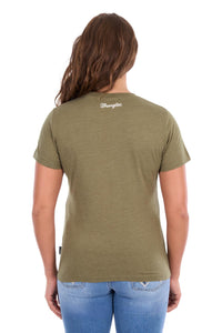 'Lucy' Wrangler Tee - Khaki Marle