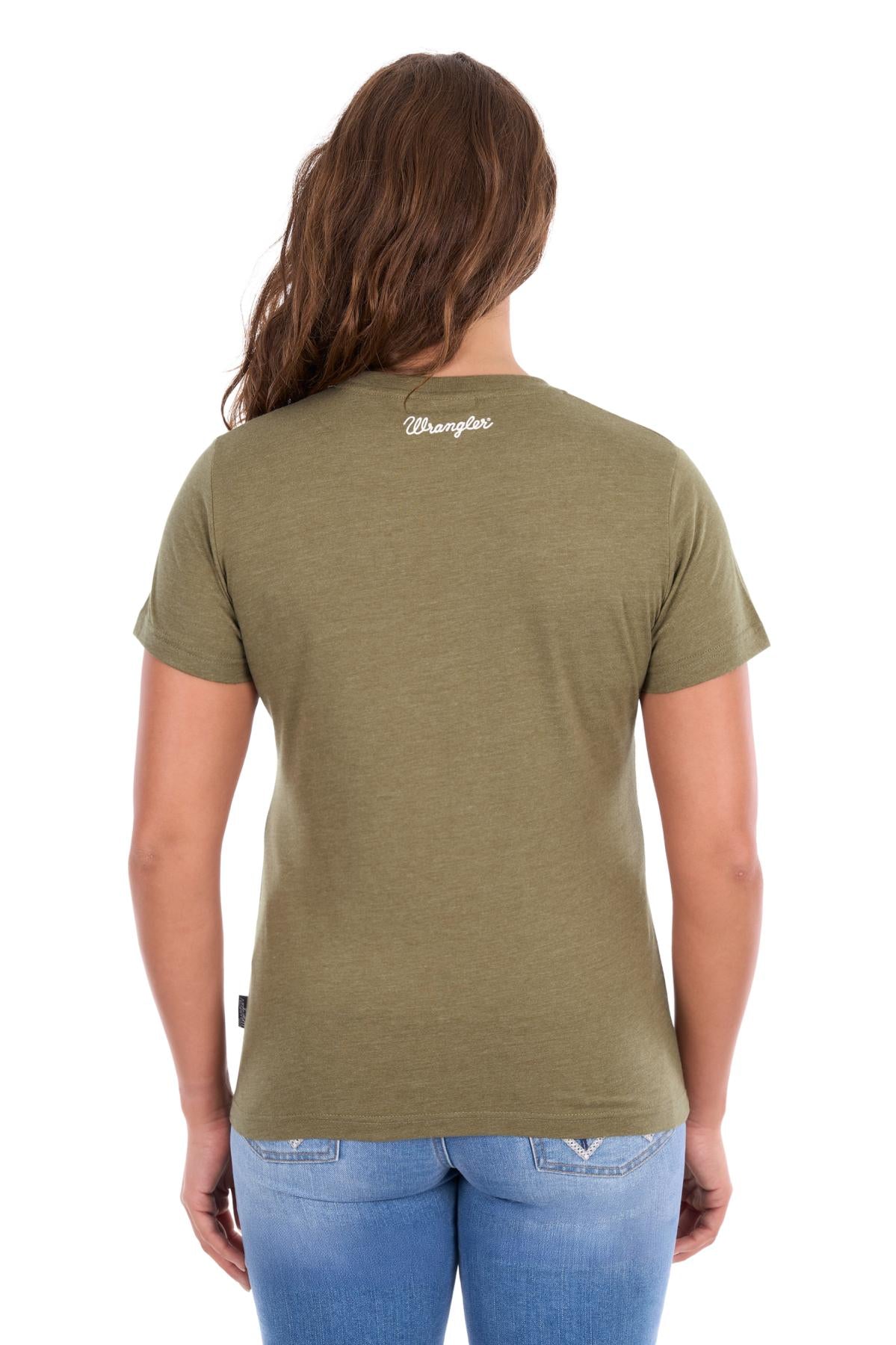 'Lucy' Wrangler Tee - Khaki Marle