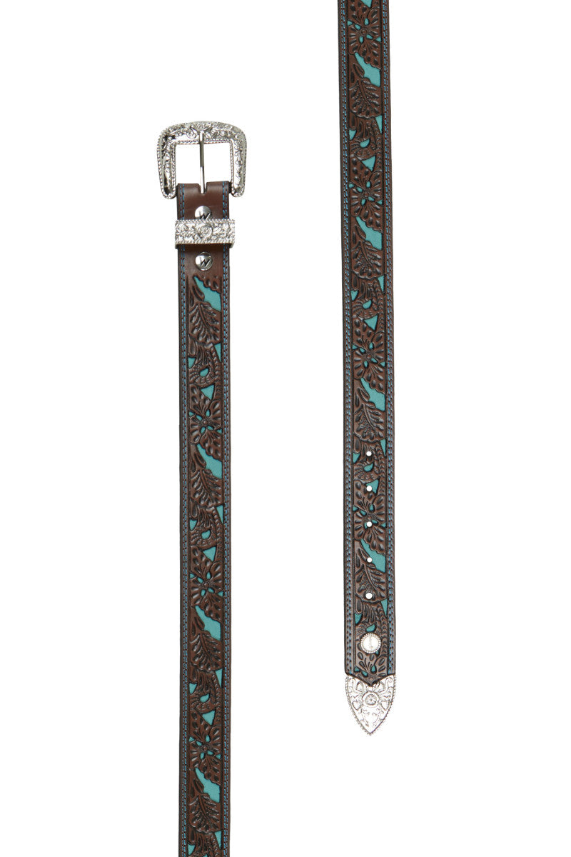 'Moree' Turquoise Inlay Leather Belt