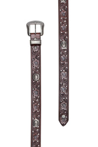 'Molly' Leather Tooled Concho Belt