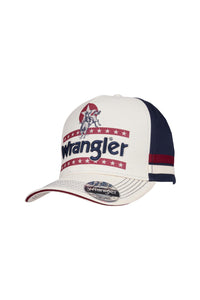 'Nora' High Profile Full Back Cap - Cream/Navy