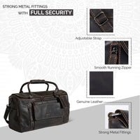 Leather Travel Bag Large - Brown