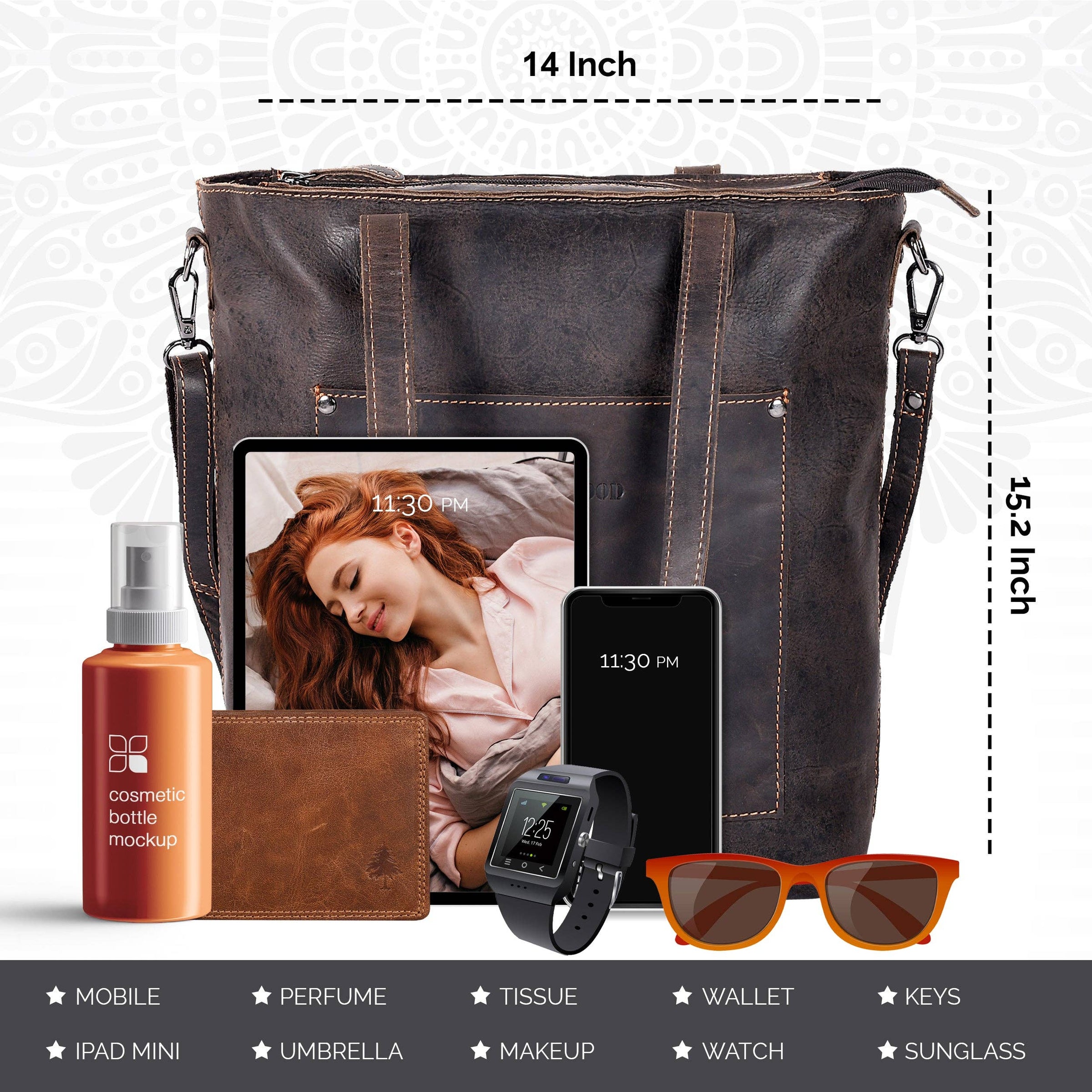 ‘Bunbury’ Classic Leather Tote Bag