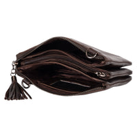 'Ellie' Leather Shoulder Bag - Brown