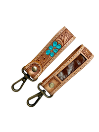 Tooling Leather and Cowhide Keyring