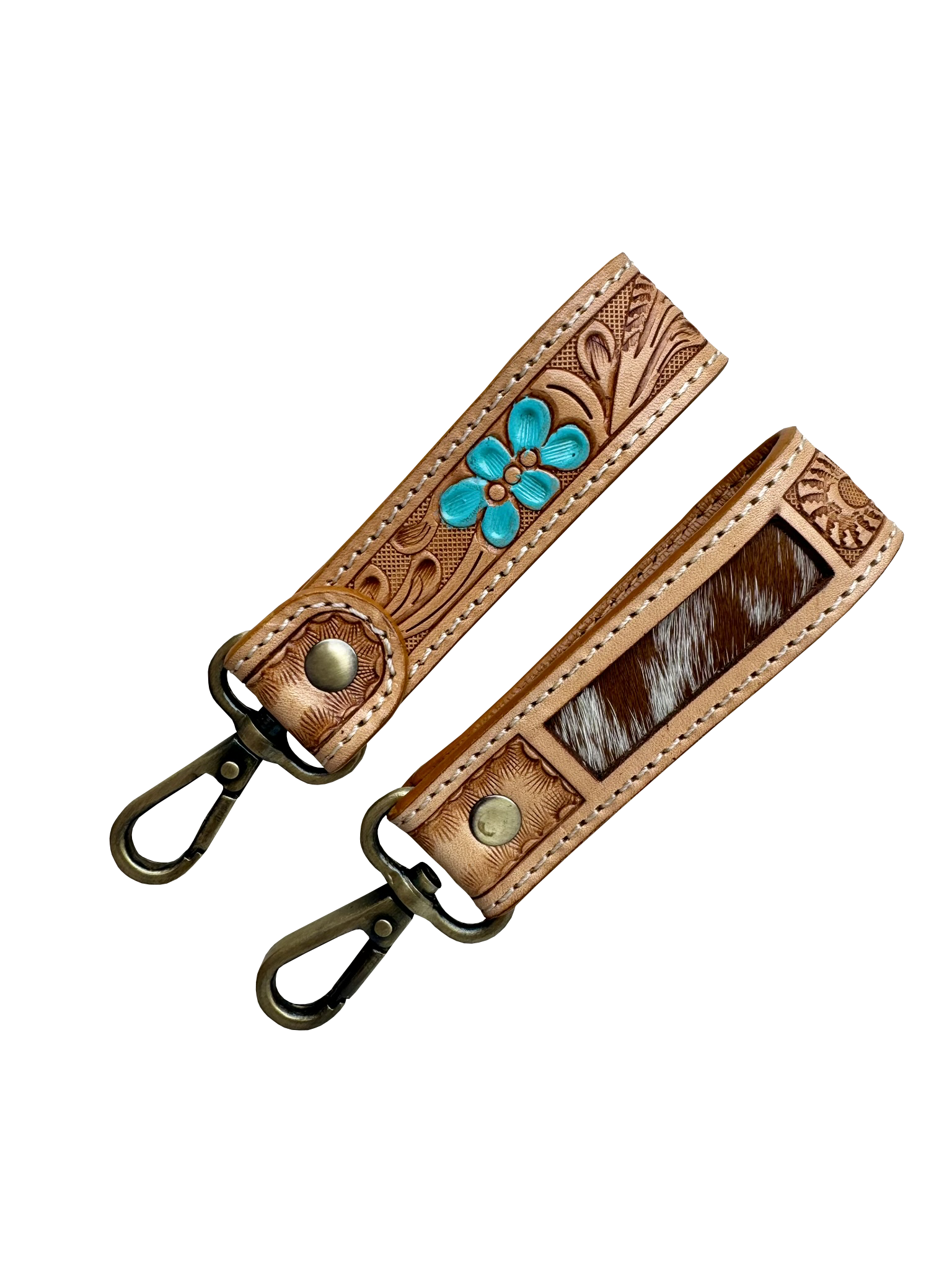 Tooling Leather and Cowhide Keyring