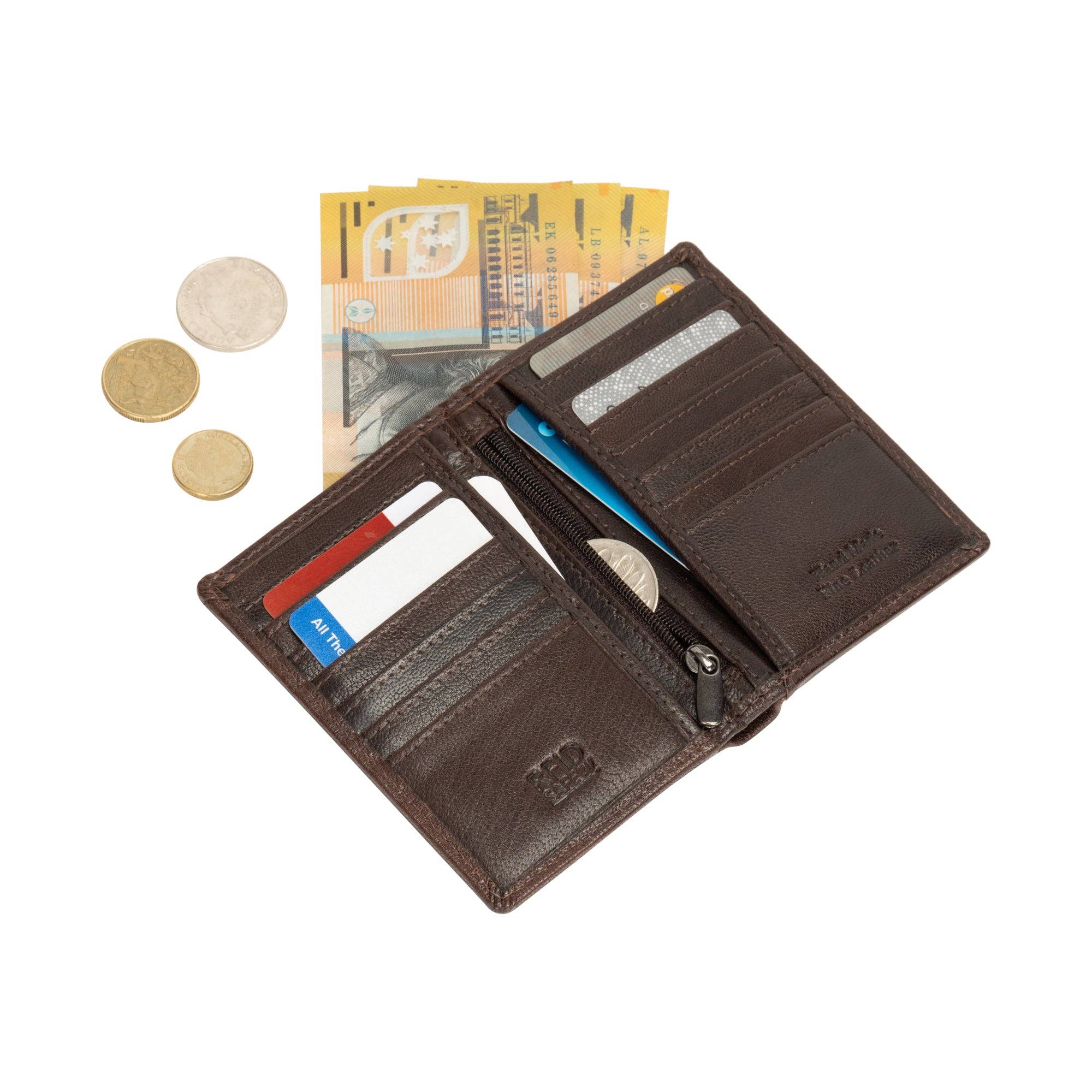 'Freya' Leather Card Holder - Brown