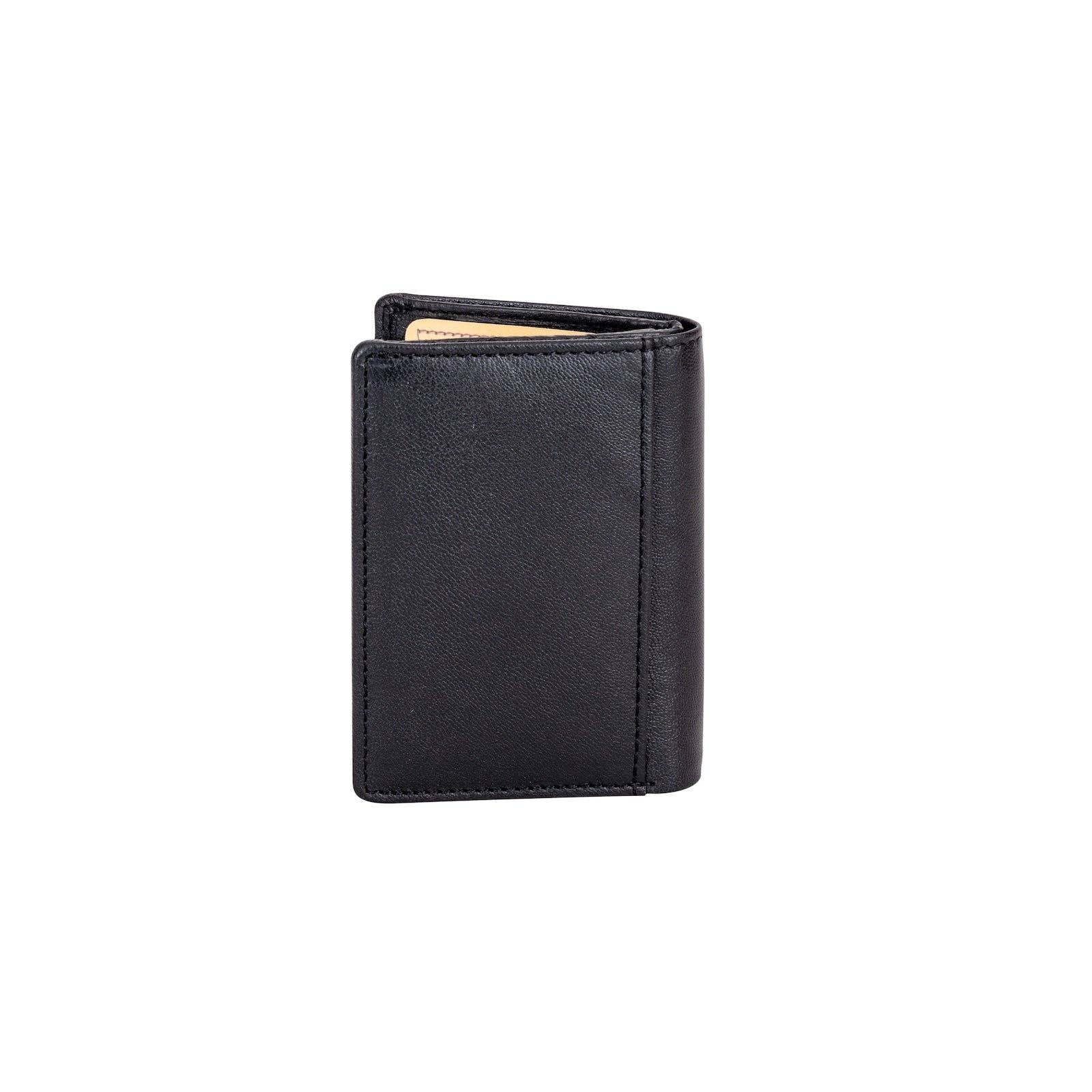 'Freya' Leather Card Holder - Black