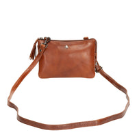 'Ellie' Leather Shoulder Bag - Camel