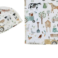 Organic Jersey Baby Wrap Set - Farm Life