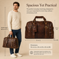 Voyager Leather Weekender Bag – Sandal