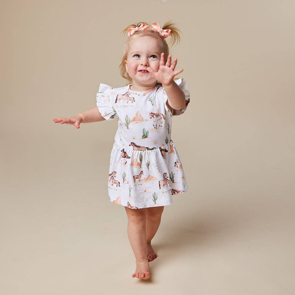 Wild Horses Short Sleeve Dress