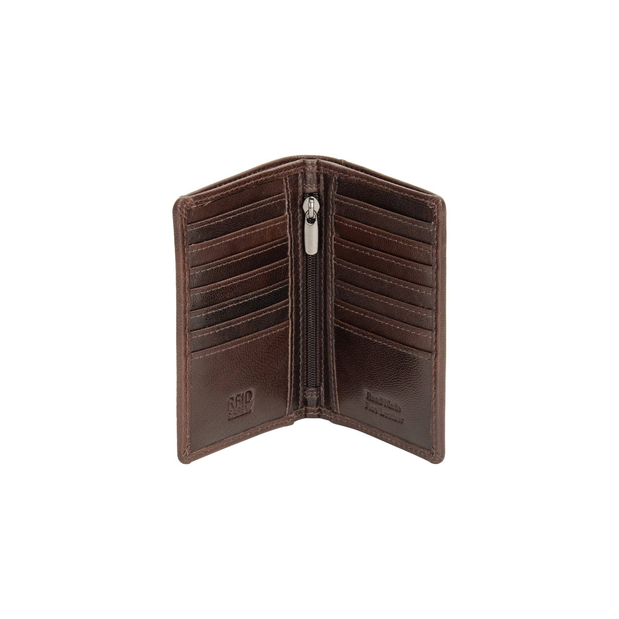'Freya' Leather Card Holder - Brown