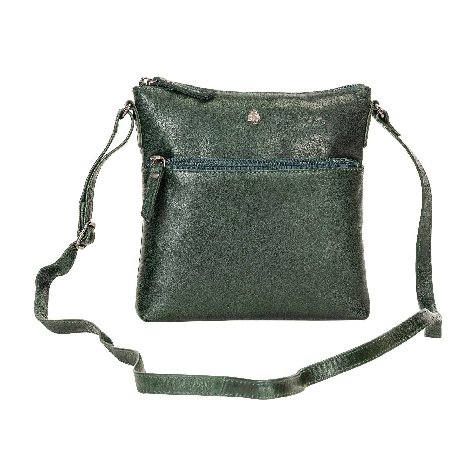 ‘Maple’ Crossbody Shoulder Bag - Bottle Green