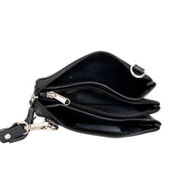 'Ellie' Crossbody Leather Bag - Black
