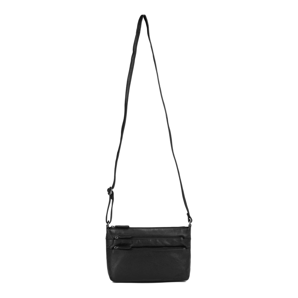 Crossbody Leather Bag - Black