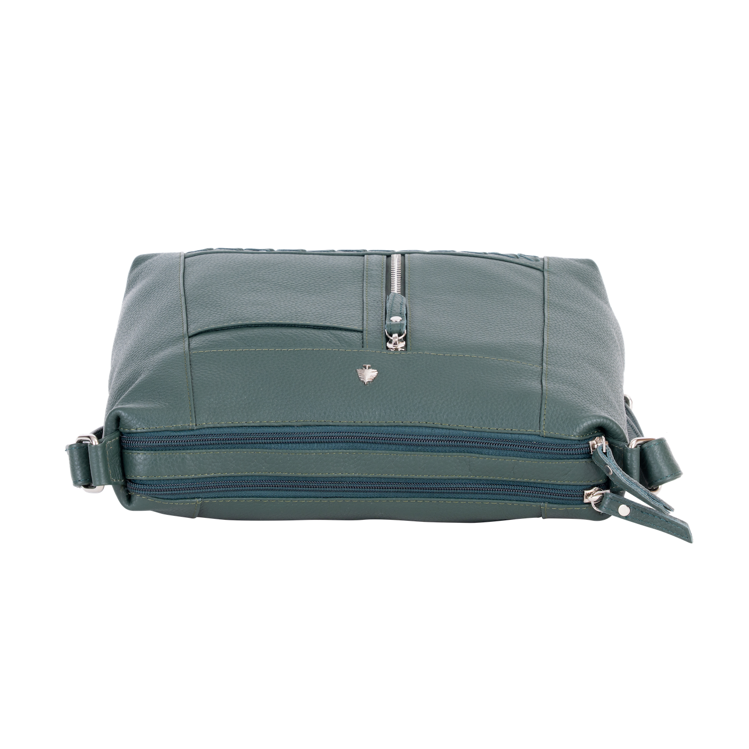 'Savannah' Woven Detail Leather Crossbody Bag – Sea Green