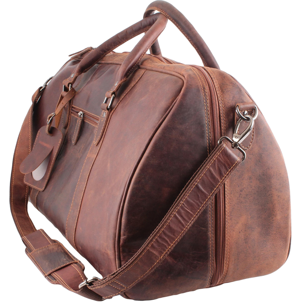 'Wilson' Leather Weekend Travel Bag - Sandal