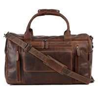 'Douglas' Vintage Leather Travel Bag - Sandal