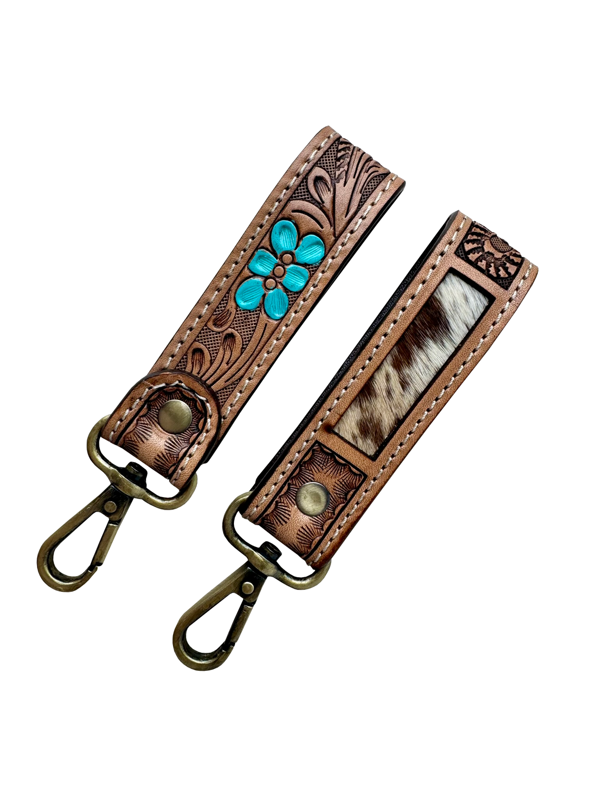 Tooling Leather and Cowhide Keyring