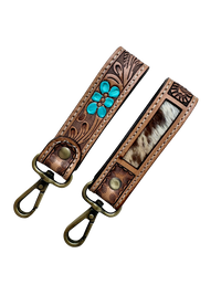 Tooling Leather and Cowhide Keyring