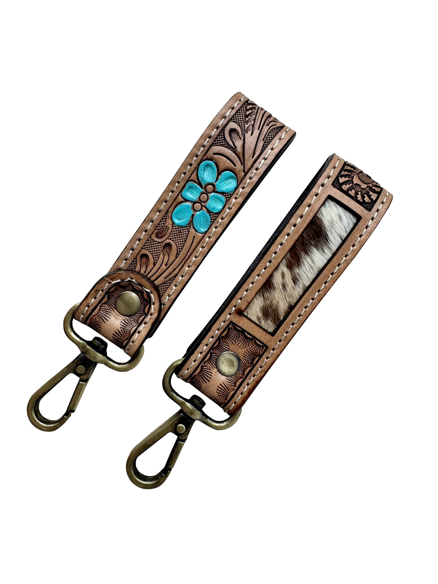 Tooling Leather and Cowhide Keyring