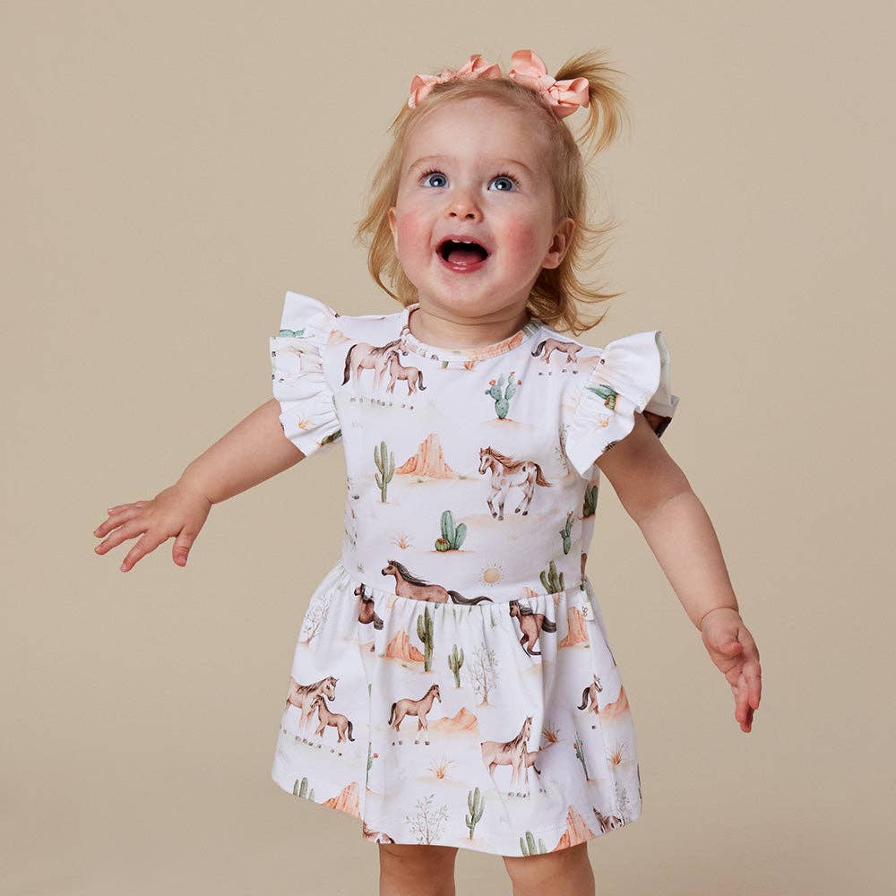 Wild Horses Short Sleeve Dress
