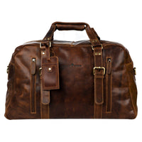 Voyager Leather Weekender Bag – Sandal
