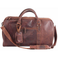 'Wilson' Leather Weekend Travel Bag - Sandal