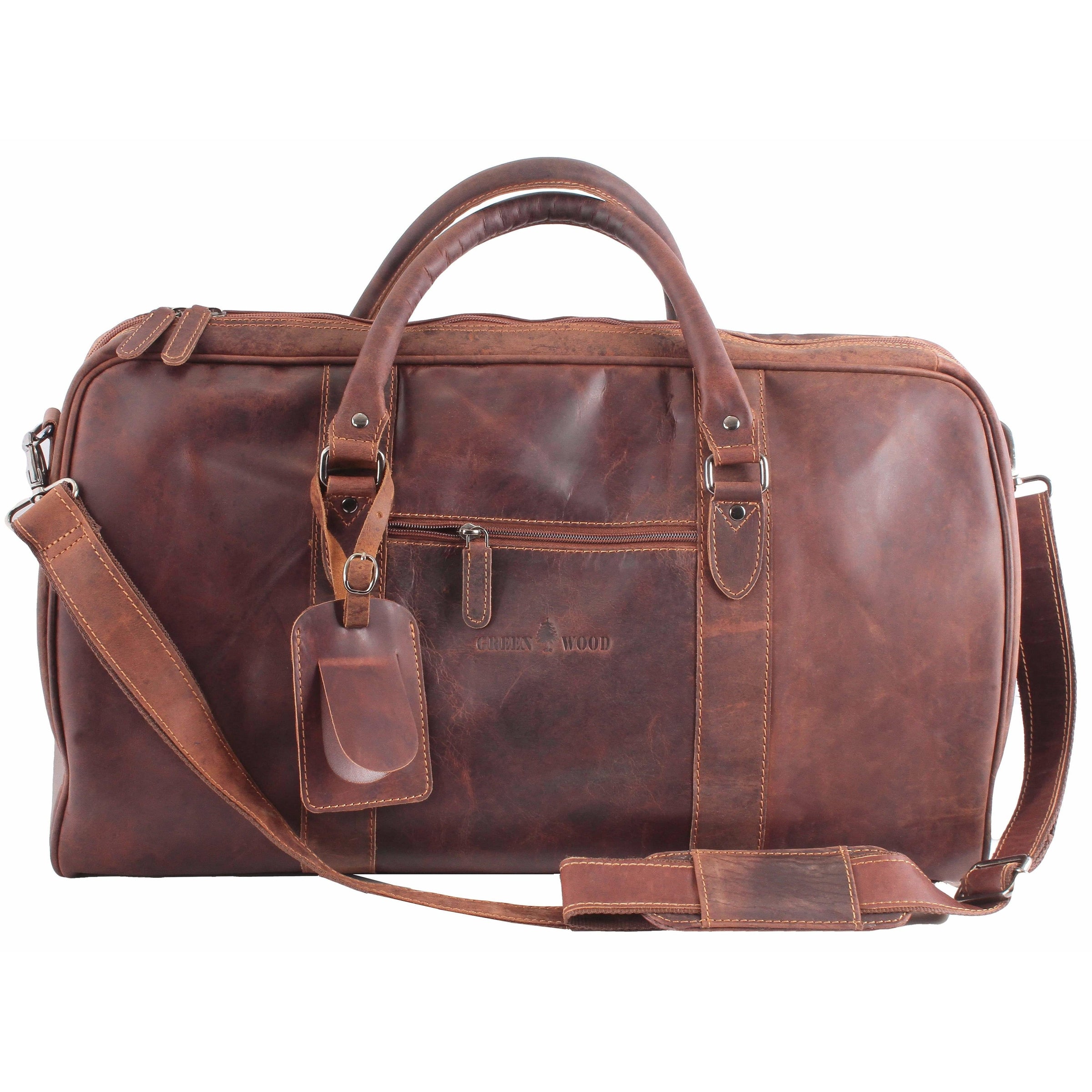 'Wilson' Leather Weekend Travel Bag - Sandal