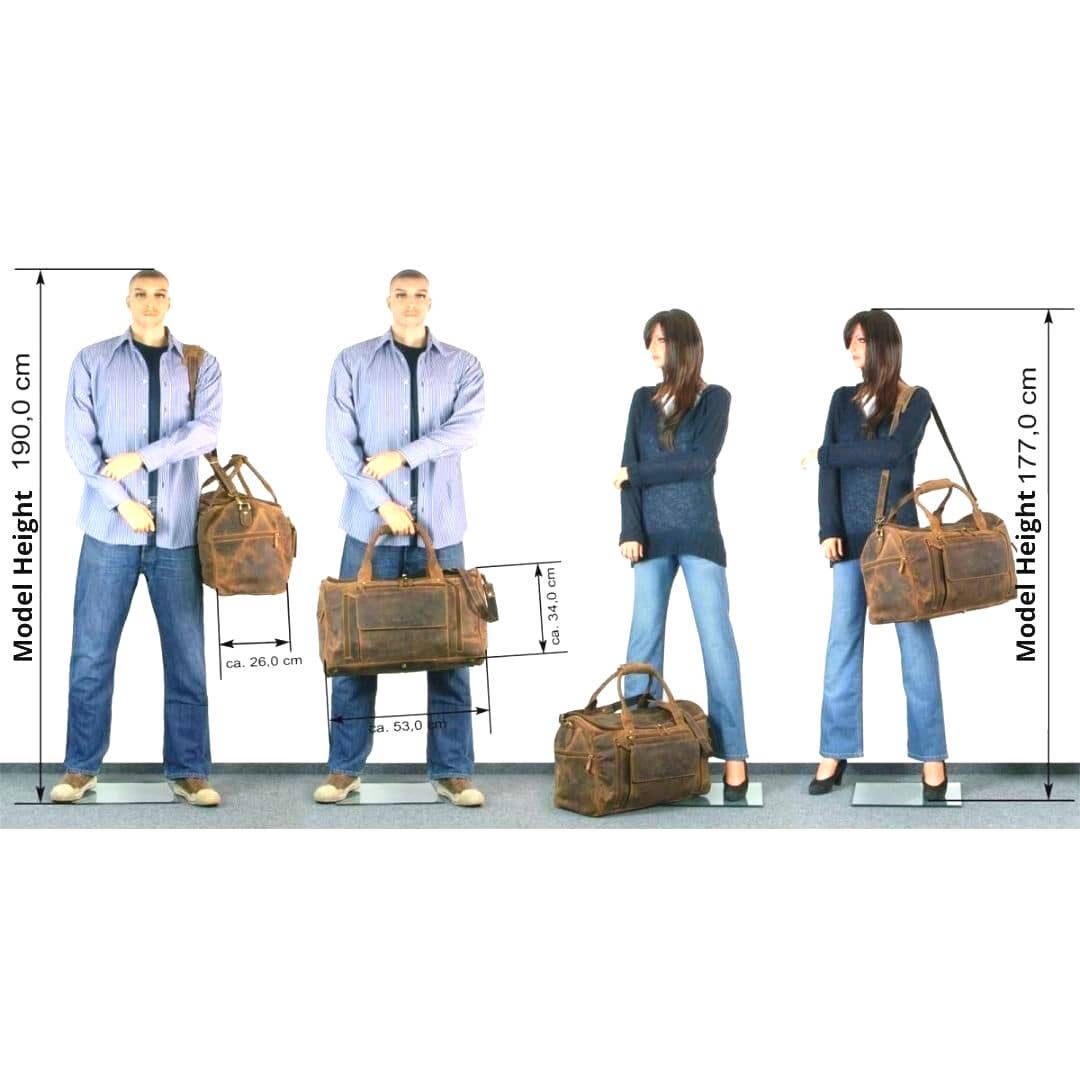 'Douglas' Vintage Leather Travel Bag - Sandal