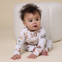 Diggers & Tractors Organic Snugglesuit Convertible Romper