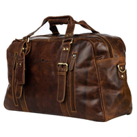 Voyager Leather Weekender Bag – Sandal