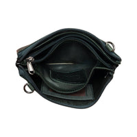 'Ellie' Leather Shoulder Bag - Bottle Green