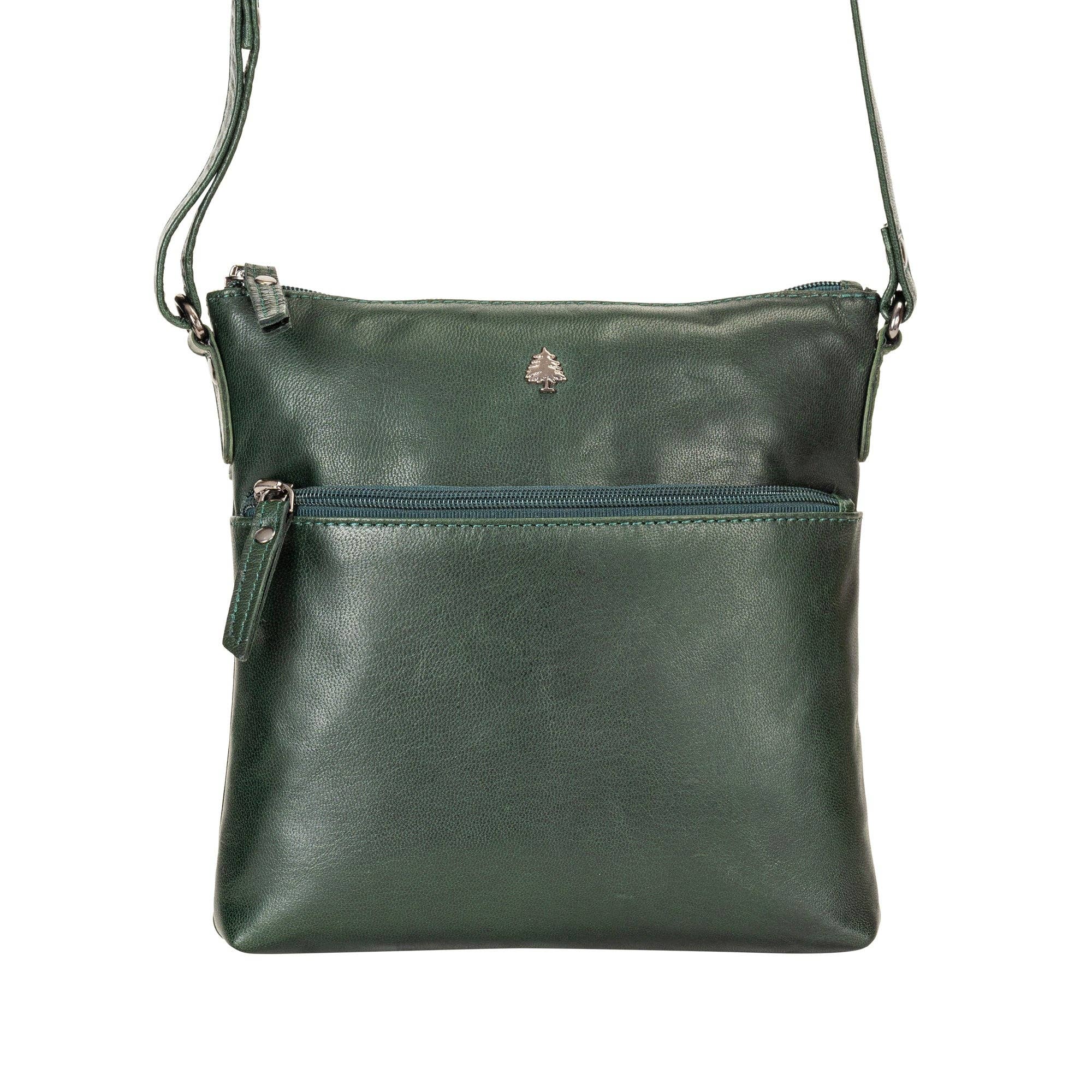 ‘Maple’ Crossbody Shoulder Bag - Bottle Green