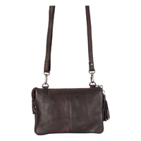 'Ellie' Leather Shoulder Bag - Brown
