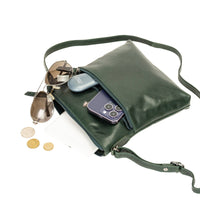 ‘Maple’ Crossbody Shoulder Bag - Bottle Green