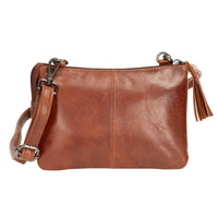 'Ellie' Leather Shoulder Bag - Camel