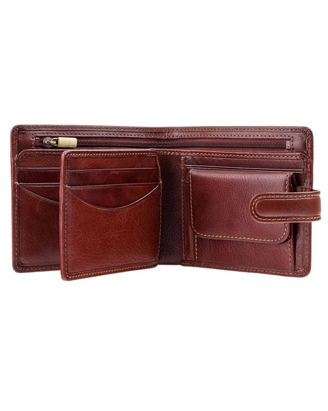 ‘Heritage’ RFID Leather Bifold Wallet – Cognac