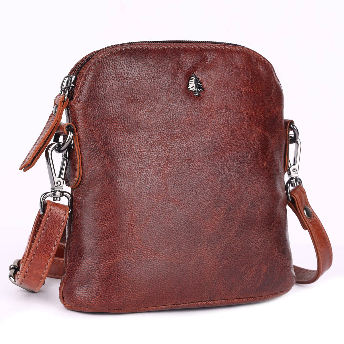 'Alder' Leather Crossbody Bag – Camel