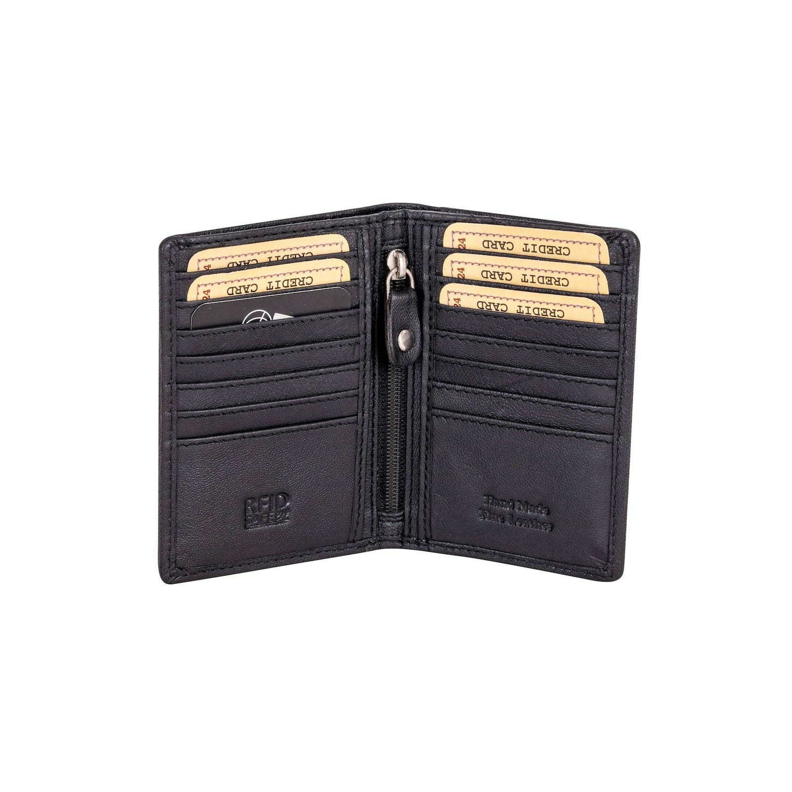 'Freya' Leather Card Holder - Black