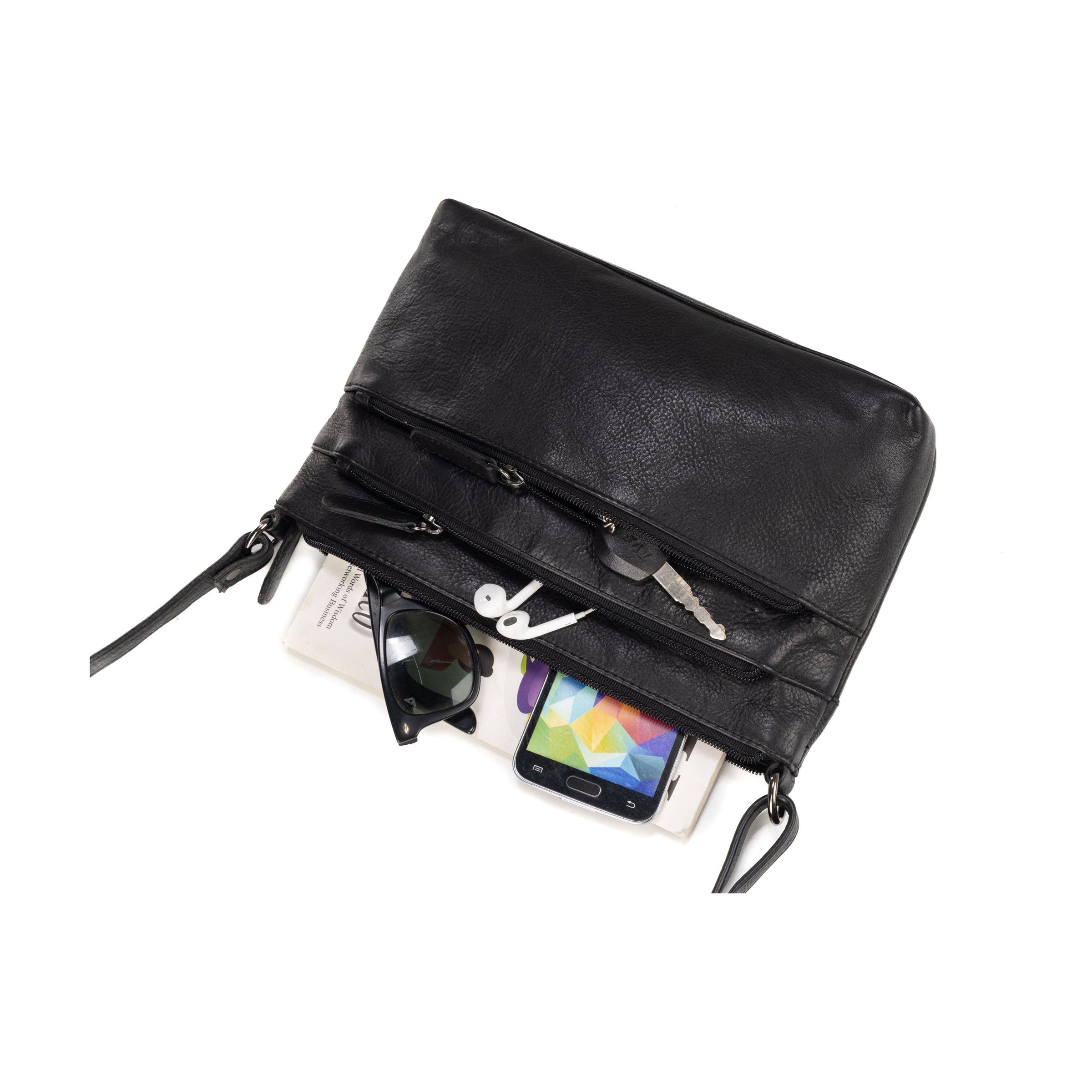 Crossbody Leather Bag - Black