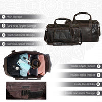 Leather Travel Bag Large - Brown