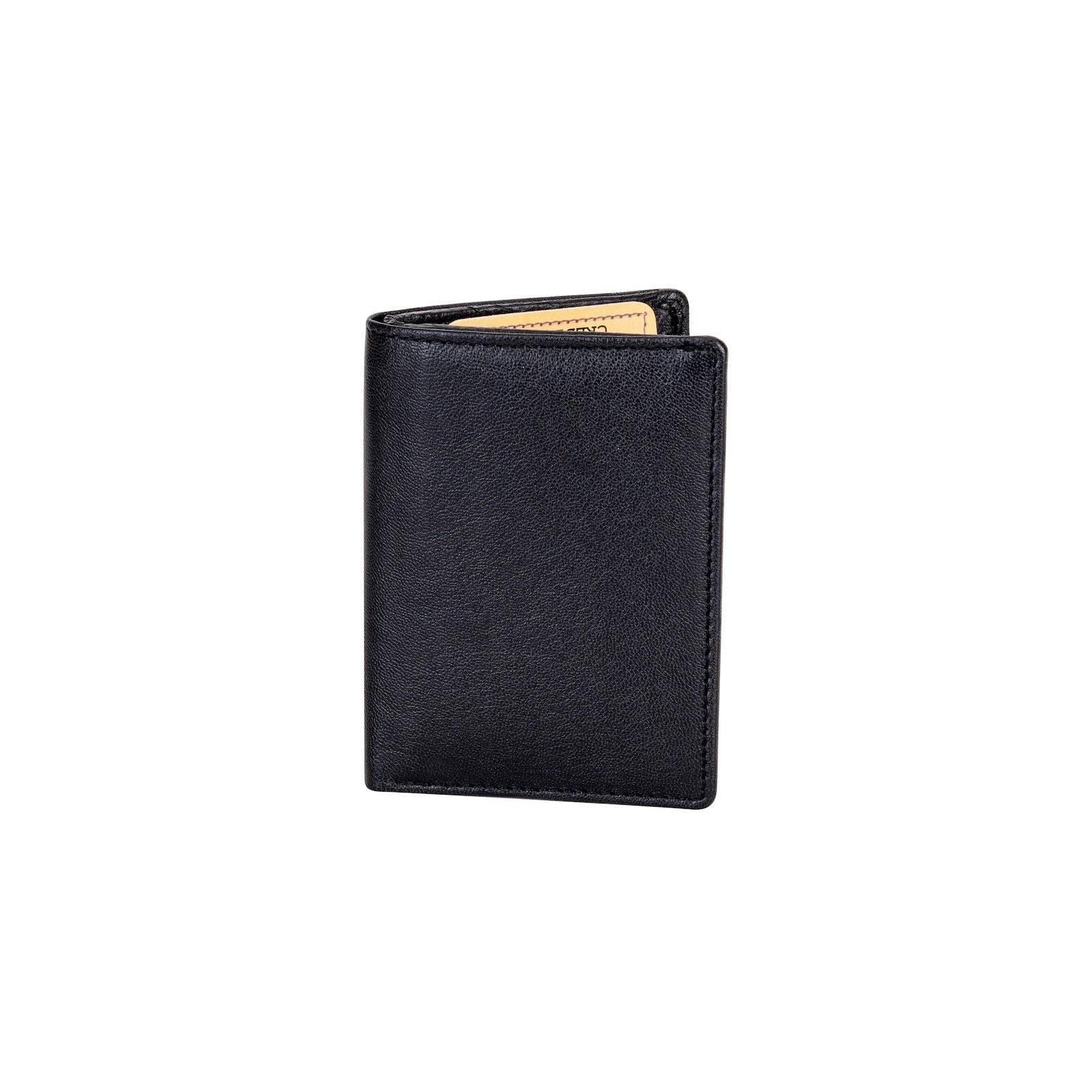 'Freya' Leather Card Holder - Black