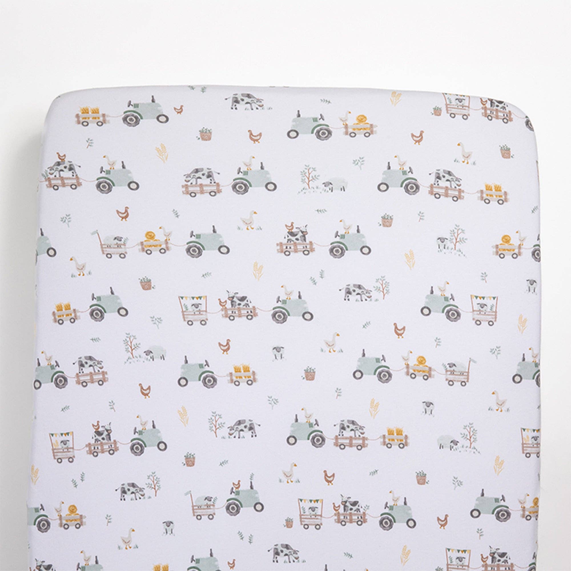 2 Pack Cot Fitted Sheets - Tractor Ride