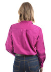 Womens Half Button Workshirt - Fuschia