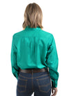 Womens Half Button Workshirt - Turquoise