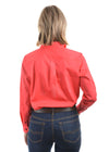 Womens Half Button Workshirt - Red Poppy