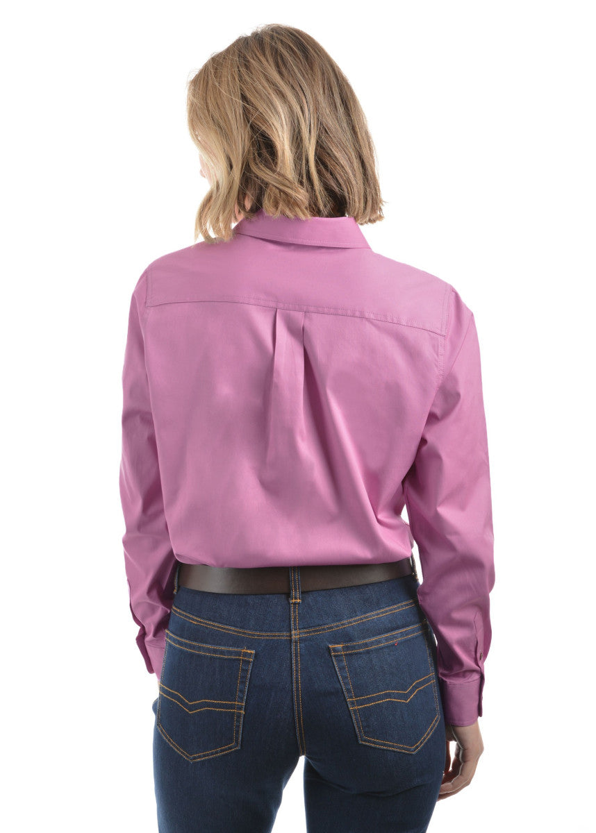 Womens Half Button Workshirt - Violet