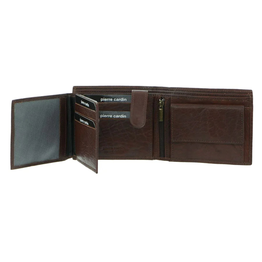 Rustic Leather Mens Tri-Fold Wallet